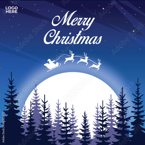 Merry Christmas Social Media Post | Festive Holiday Greeting Design