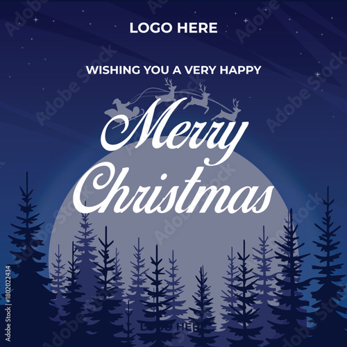 Merry Christmas Social Media Post | Festive Holiday Greeting Design