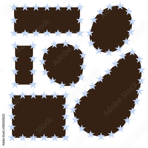 set of vector frames star border journal element shapes decoration scrapbook label