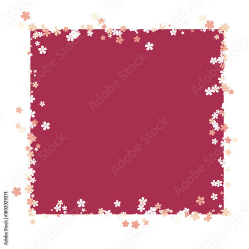 square shape element sakura flower valentine christmas wedding theme japan banner graphic card