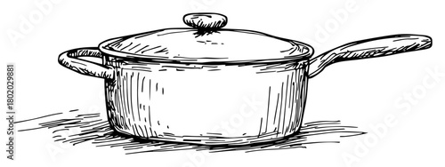 cooking pot with lid sketch