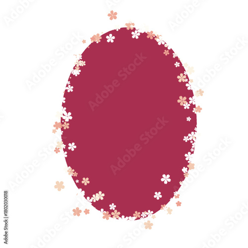 Eclipse oval shapes element sakura flower japan banner graphic