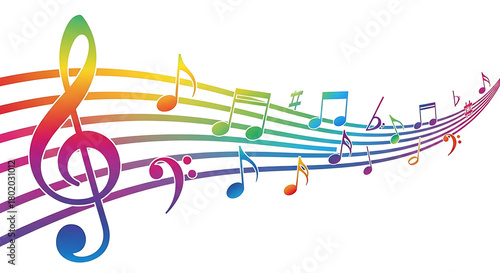 Colorful vector illustration of sound, rhythm, and cheerful melody.