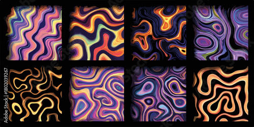 サイケデリックな渦巻き模様の抽象的な背景デザイン、カラフルで幻想的なパターンは、グラフィックリソースとして最適です。