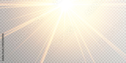 Gold flare sunlight glow bright lens glare PNG.