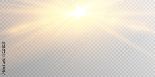 Gold flare sunlight glow bright lens glare PNG.