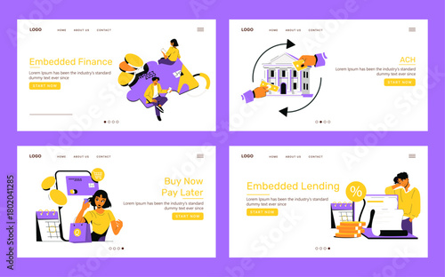 Financial Technology Vector Illustration with People