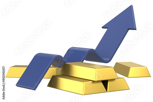 Gold bars. Gold bullion. Gold ingot. 3D illustration.