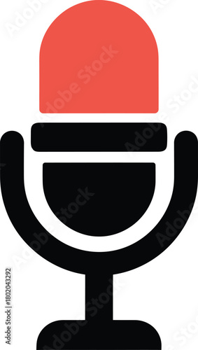 Red and black microphone perfect for podcasting needs