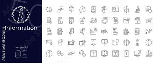 Information Line Editable Icons set