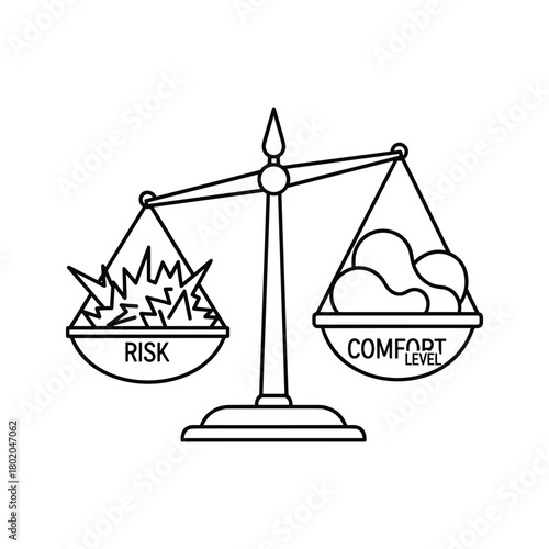 Scales balancing risk and comfort level