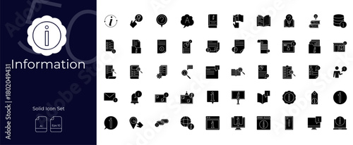 Information Solid Editable Icons set