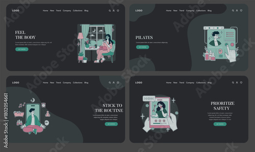 Vector Illustrations of Fitness and Wellness Routines