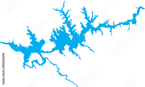 Lake Powell , Arizona, Utah Vector Map Shape