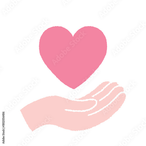 ハートを手で包むイラスト｜愛・ケア・思いやり・心を支えるデザイン素材