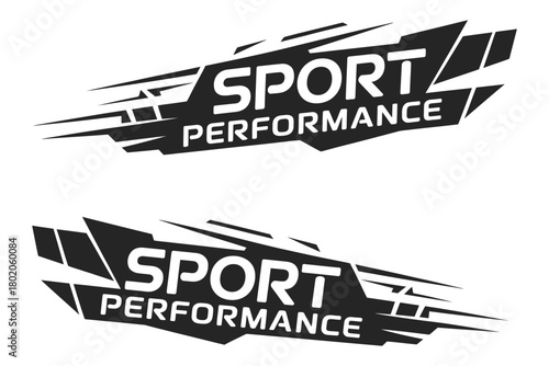 abstract sport racing stripes graphic for car side decal design vector, showcasing sharp geometric shapes, flowing speed accents, and aggressive styling for professional motorsport-inspired vehicle cu