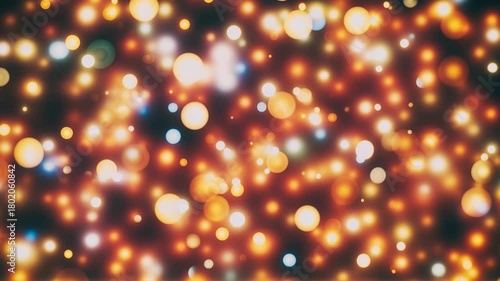 Festive Bokeh Lights Abstract Background With Warm Golden Orange and Blue Tones Soft Focus Holiday Glow