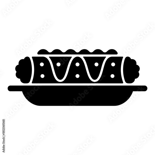 Enchiladas icon Silhouette vector on white background