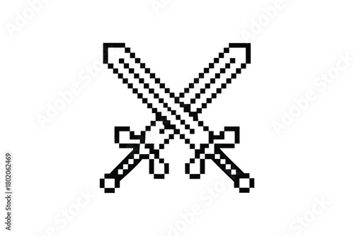 Crossed tomahawk axes shown in a bold, black line art icon displays a tribal warfare concept