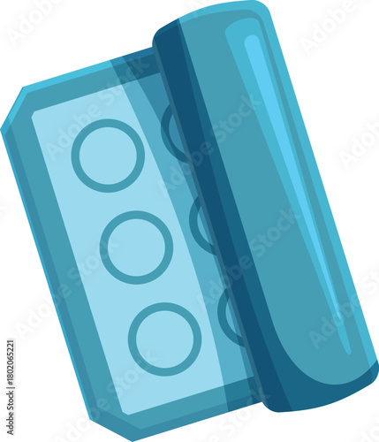 Makeup palette with vibrant blue eyeshadows, perfect for creating stunning eye looks