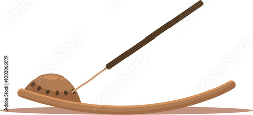 Smoldering incense stick releasing fragrant smoke, promoting tranquility and peace