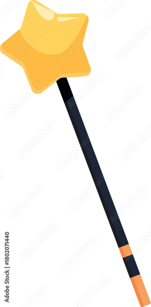 Naklejka premium Magical wand with a gold star spreading enchantment and wonder, perfect for fantasy and fairytale concepts