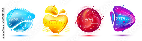 Abstract colorful elements for graphic design and advertising. A stylish set of colorful shapes.