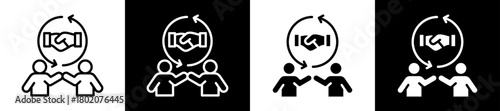 Interpersonal Relationship Icon Set In Black And White Filled Style Collection
