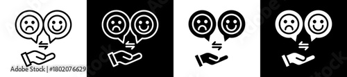 Emotion Icon Set In Black And White Filled Style Collection