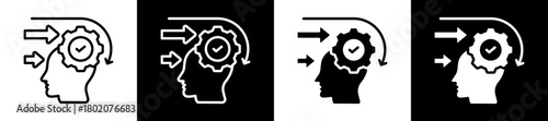 Cognition Icon Set In Black And White Filled Style Collection