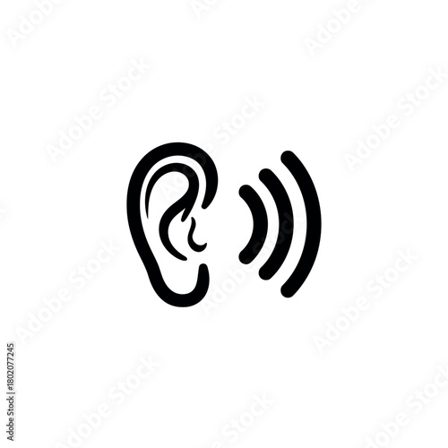 Active Listening Icon Silhouette Vector
