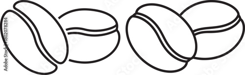 Two pairs of coffee beans silhouette