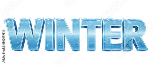 Winter Ice 3D Text Effect Design Frozen Snow Typography Blue Frost

