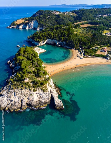 Fototapeta Naklejka Na Ścianę i Meble -  Scenic coastal landscape with a cove and beach