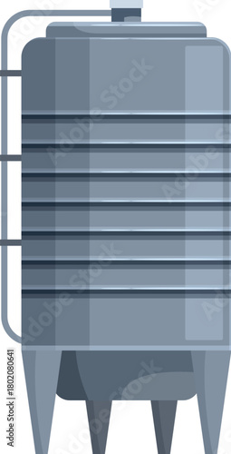 Large metal tank designed for storing liquids, commonly used in various industrial processes and manufacturing plants