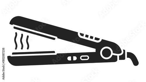 Styling tool icon for smooth hair_ electric flat iron for sleek results and professional look Vector