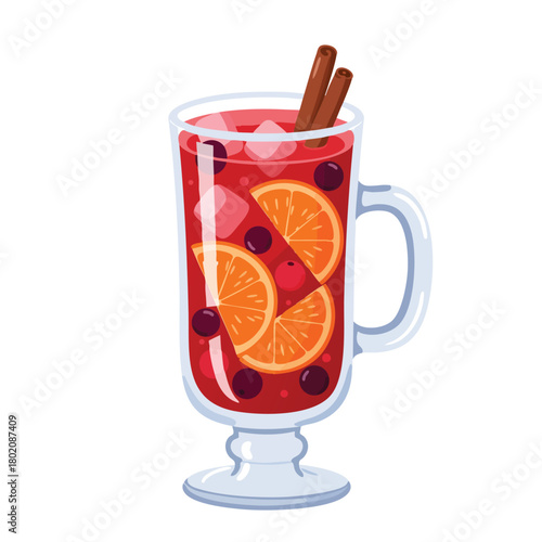 Refreshing beverage with orange slices and cinnamon sticks perfect for festive celebrations and cozy gatherings 