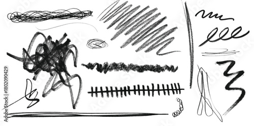 Hand Drawn Doodle Heart Seamless Pattern Black and White Sketch Texture