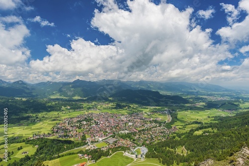Panorama from Schattenberg, 1692m, on Oberstdorf, Allgäu, Bavaria, Germany