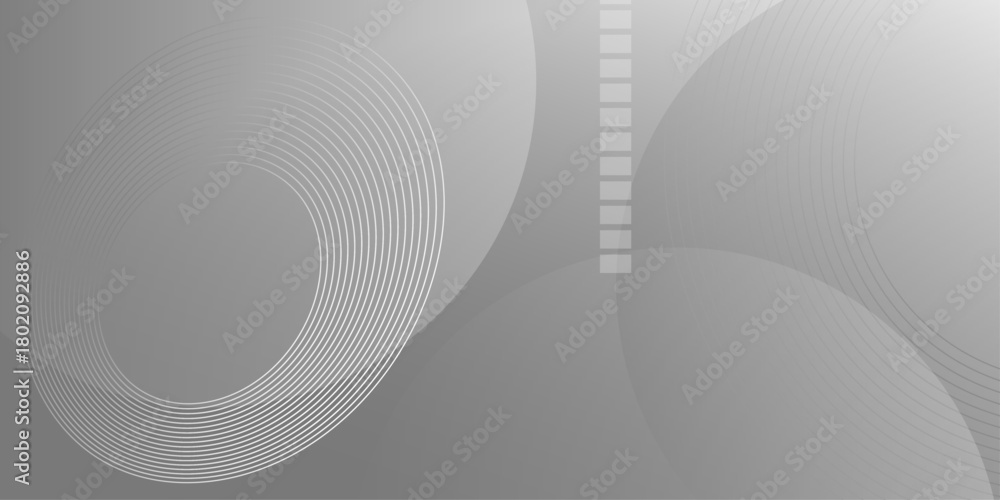 Fototapeta premium Abstract white glowing geometric lines on gray background. white and black background with white circle rings. Crossing line patterned background. Vector modern grey wave curves line for banner design