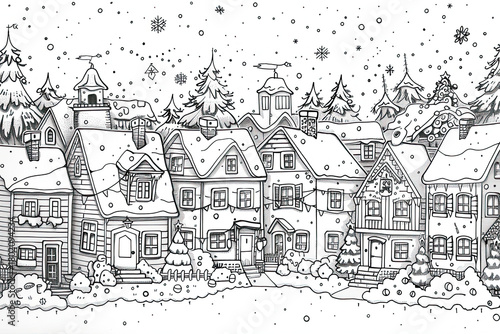 Christmas coloring page with festive ornaments and detailed holiday patterns