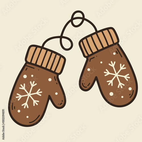 Winter mittens with snowflakes and cozy design for festive occasions and holiday celebrations 