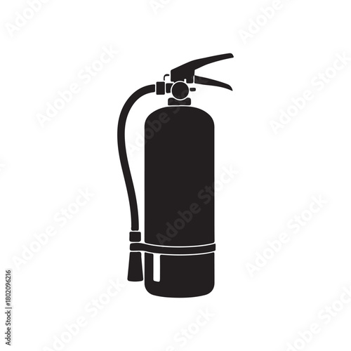 Fire extinguisher silhouette vector flat illustration design on white background