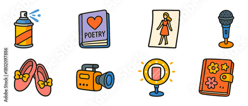 Colorful collection of creative art and hobby items for self-expression