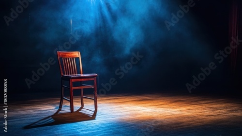 Wallpaper Mural Empty Chair on Stage Spotlight. Torontodigital.ca