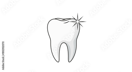 Clean, sparkling tooth with bright shine, representing dental health, hygiene, and perfect smile