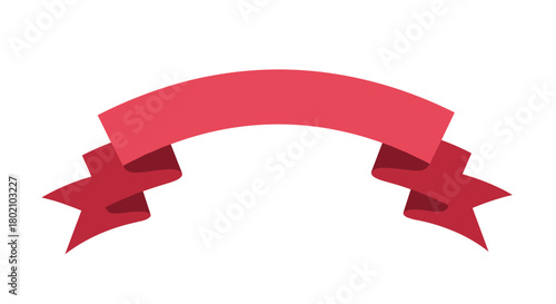 A vibrant red ribbon banner curves gracefully, offering a blank space for text or design elements, perfect for announcements or celebratory graphics.
