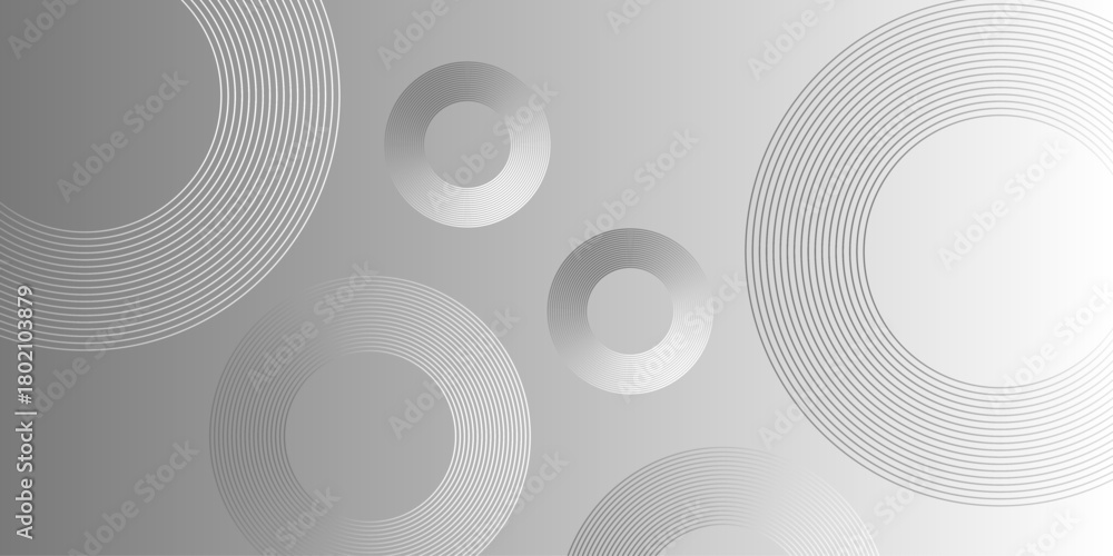 Fototapeta premium Abstract white glowing geometric lines on gray background. white and black background with white circle rings. Crossing line patterned background. Vector modern grey wave curves line for banner design