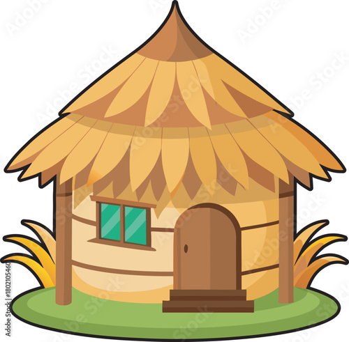 Thatched hut vector art 