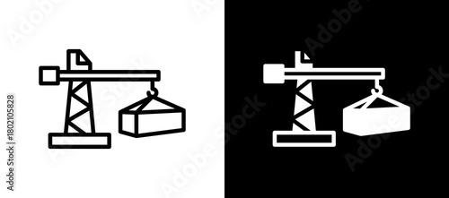 Crane Machine whiteblack icon